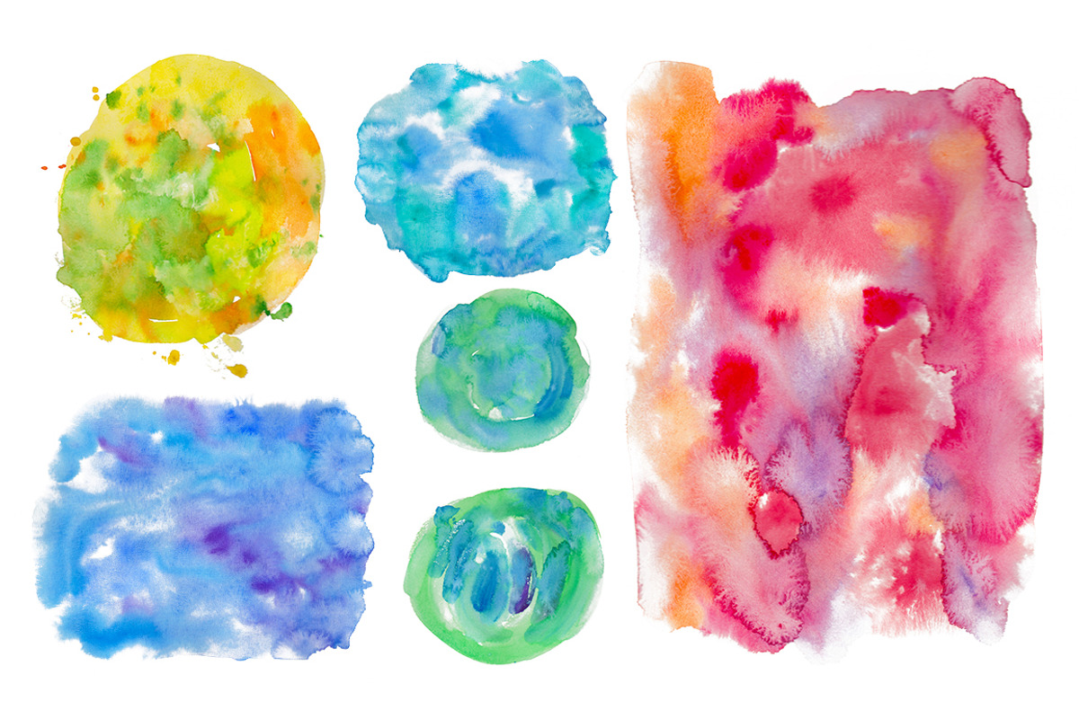 Big set of watercolor backgrounds preview 5