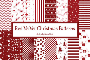 Red Velvet Christmas Patterns Bundle