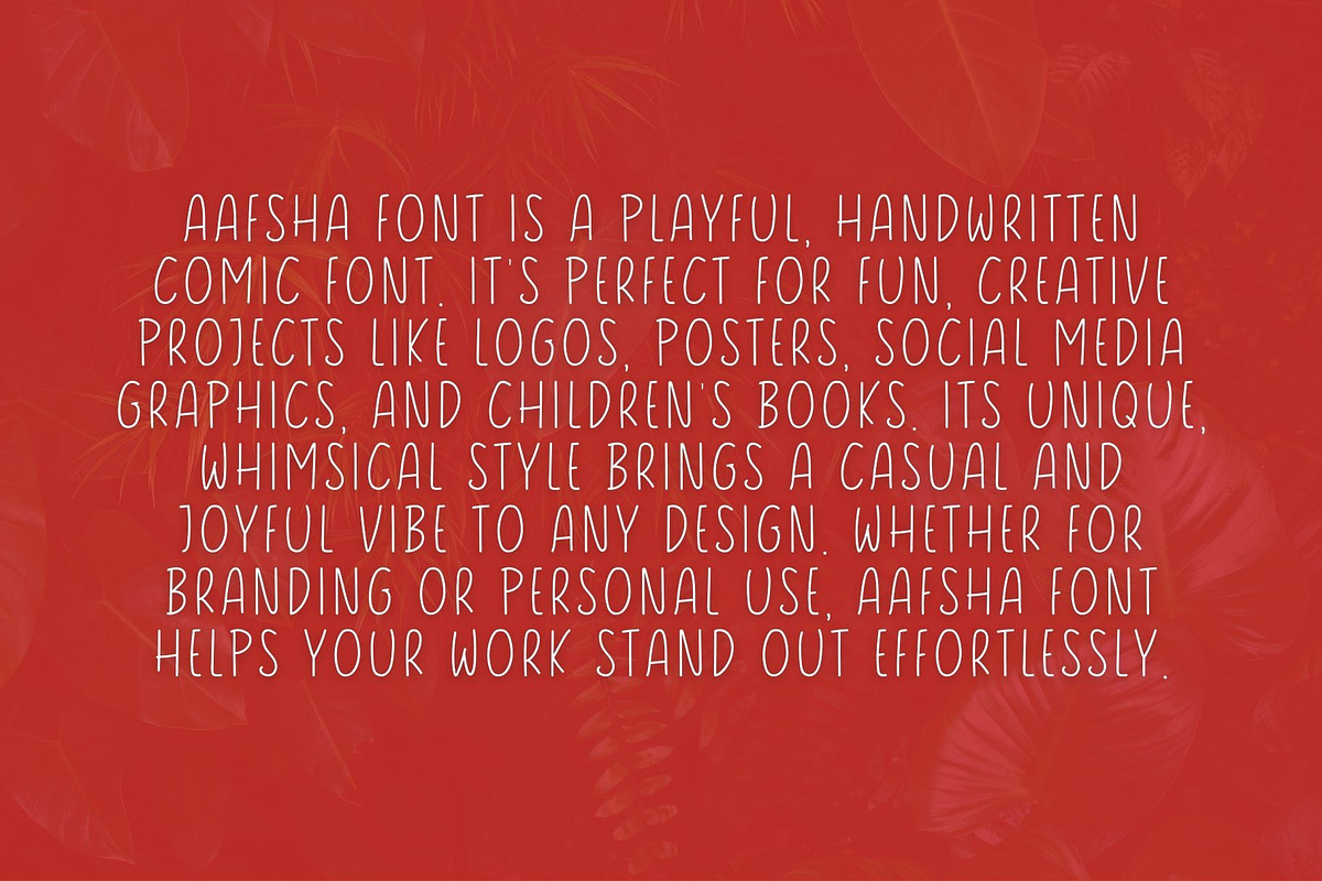 Aafsha - Handwritten Comic Font, a Handwritten Font by Creativetacos (Photo 4 of 6)