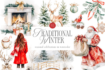 Traditional Winter - Watercolor Set