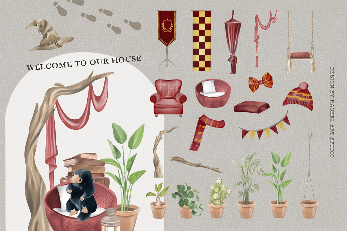 Wizarding Red House in Christmas, an Illustration by Rachel Art Studio (Photo 3 of 10)