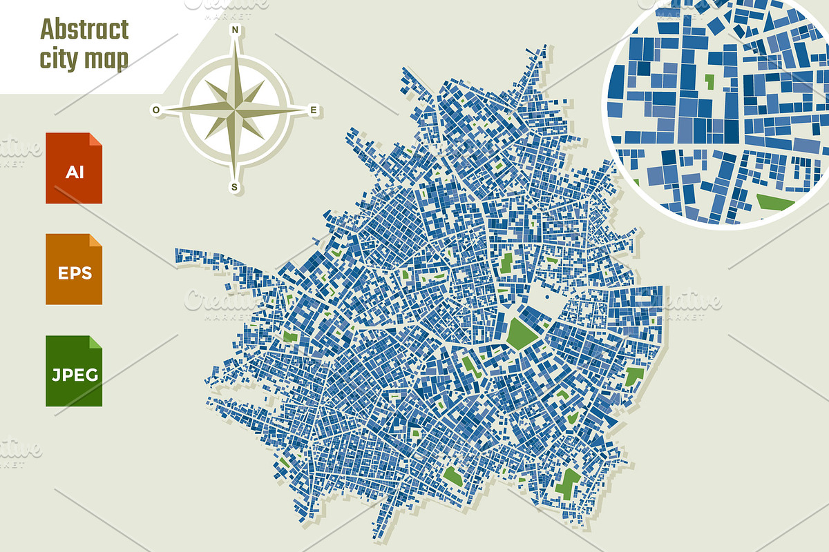 Abstract city map, an Object Graphic by Yulia