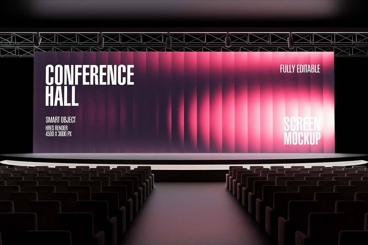 Conference Hall Stage Mockup, an Advertising Mockup by Claymoon Lab (Photo 1 of 3)