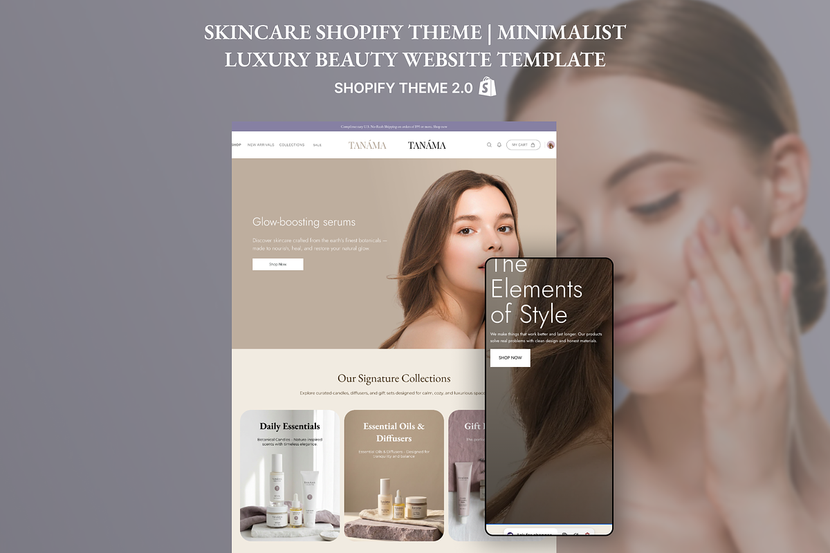 Tanama - Skincare Shopify 2.0 Theme, a Shopify Template by AtelierDuVow (Photo 1 of 10)