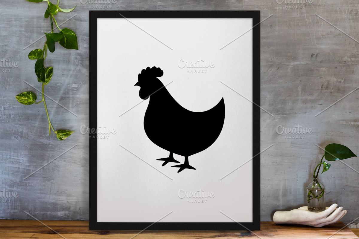 Chicken Silhouette SVG, an Animal Illustration by newminddesign (Photo 3 of 3)