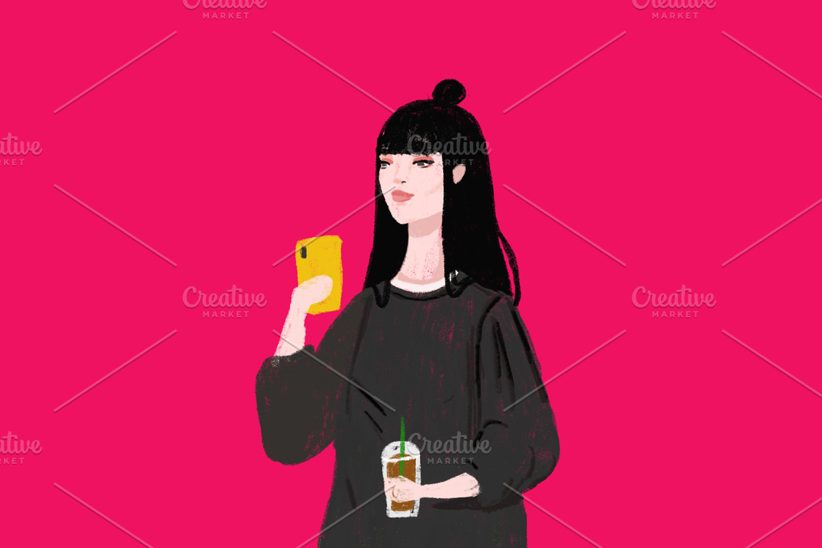 15 hand drawn girls illustration set, an Illustration by Plainly Simple Store (Photo 6 of 13)