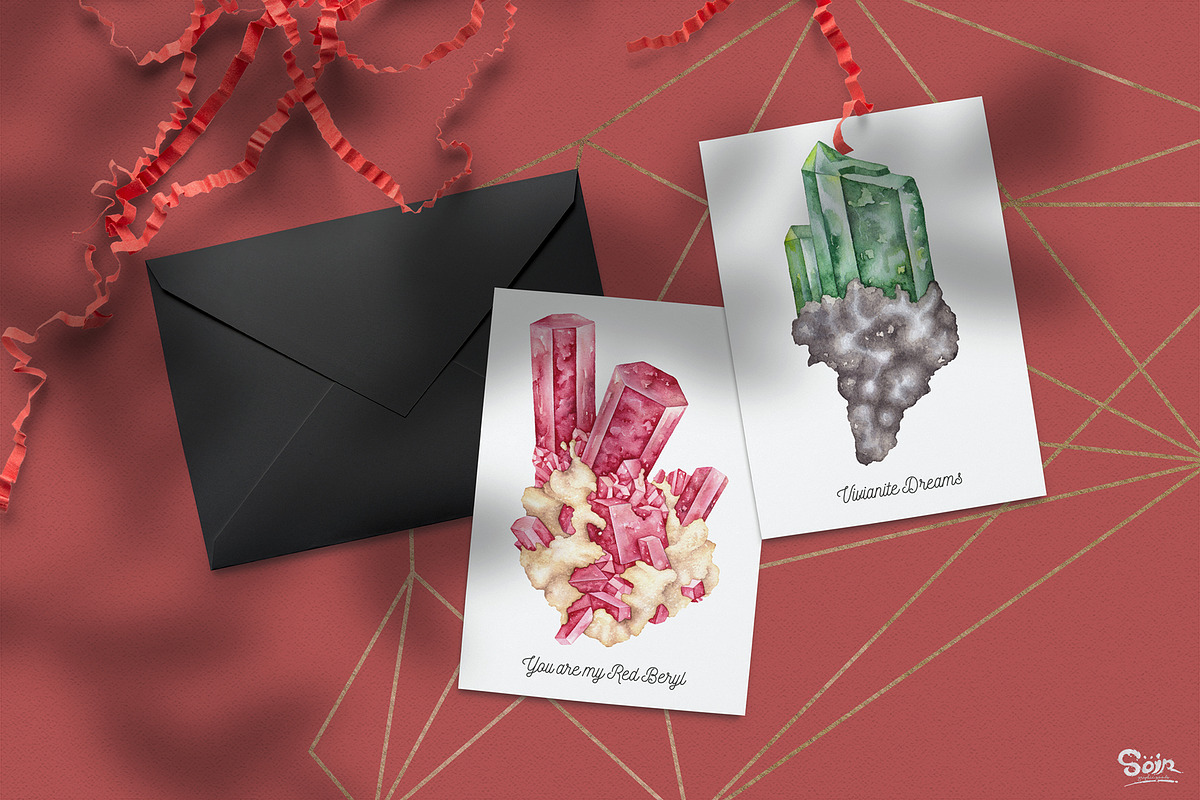 Minerals Watercolor, an Illustration by Soir Creative (Photo 5 of 8)