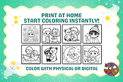 Chibi Printable Coloring Pages, a Person Illustration by ikarifq shop (Thumbnail 6 of 7)