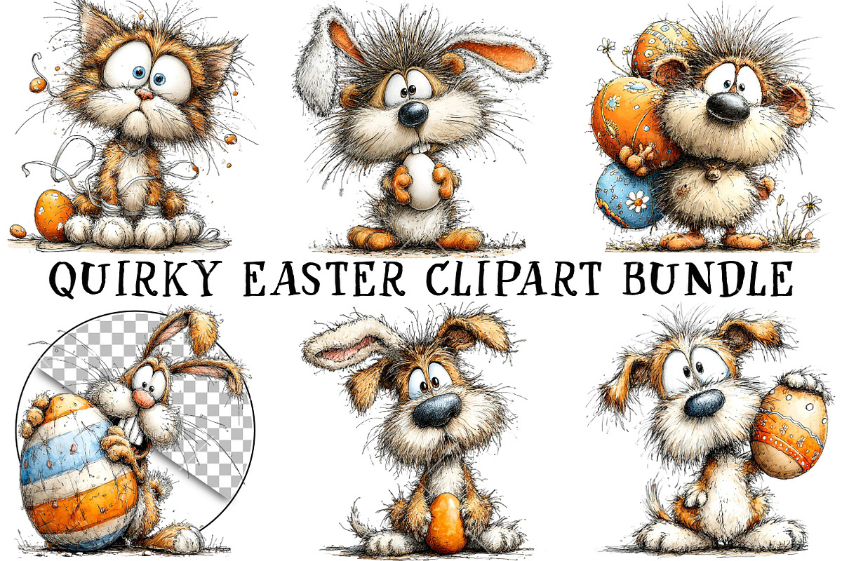 Quirky Easter Clipart Bundle, an Illustration by OK Design (Photo 2 of 6)
