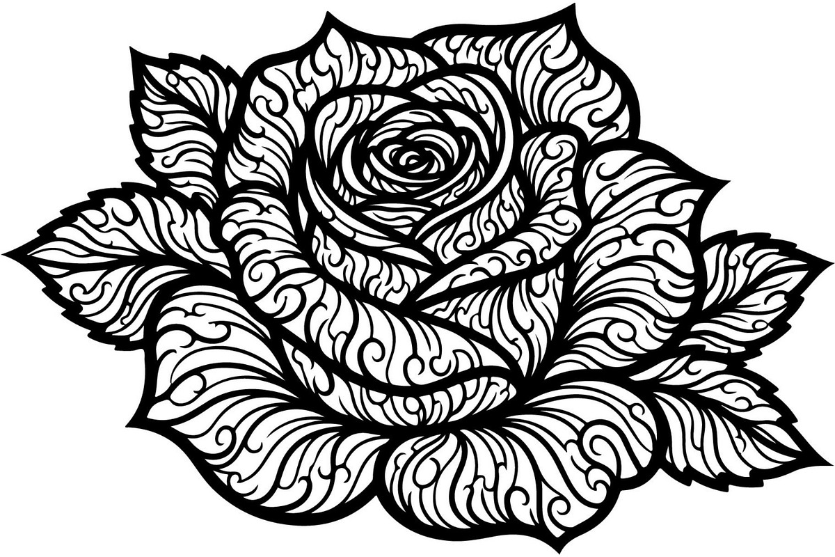 Flaming Rose Floral Ornament Vector, a Decorative Illustration by Designer_Momina (Photo 9 of 21)