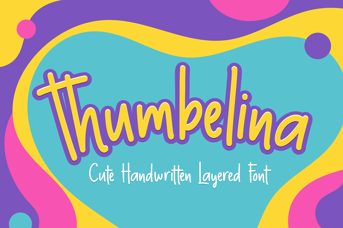 Thumbelina - Cute Layered Font, a Sans Serif Font by LetterStuff Typefoundry (Photo 1 of 10)