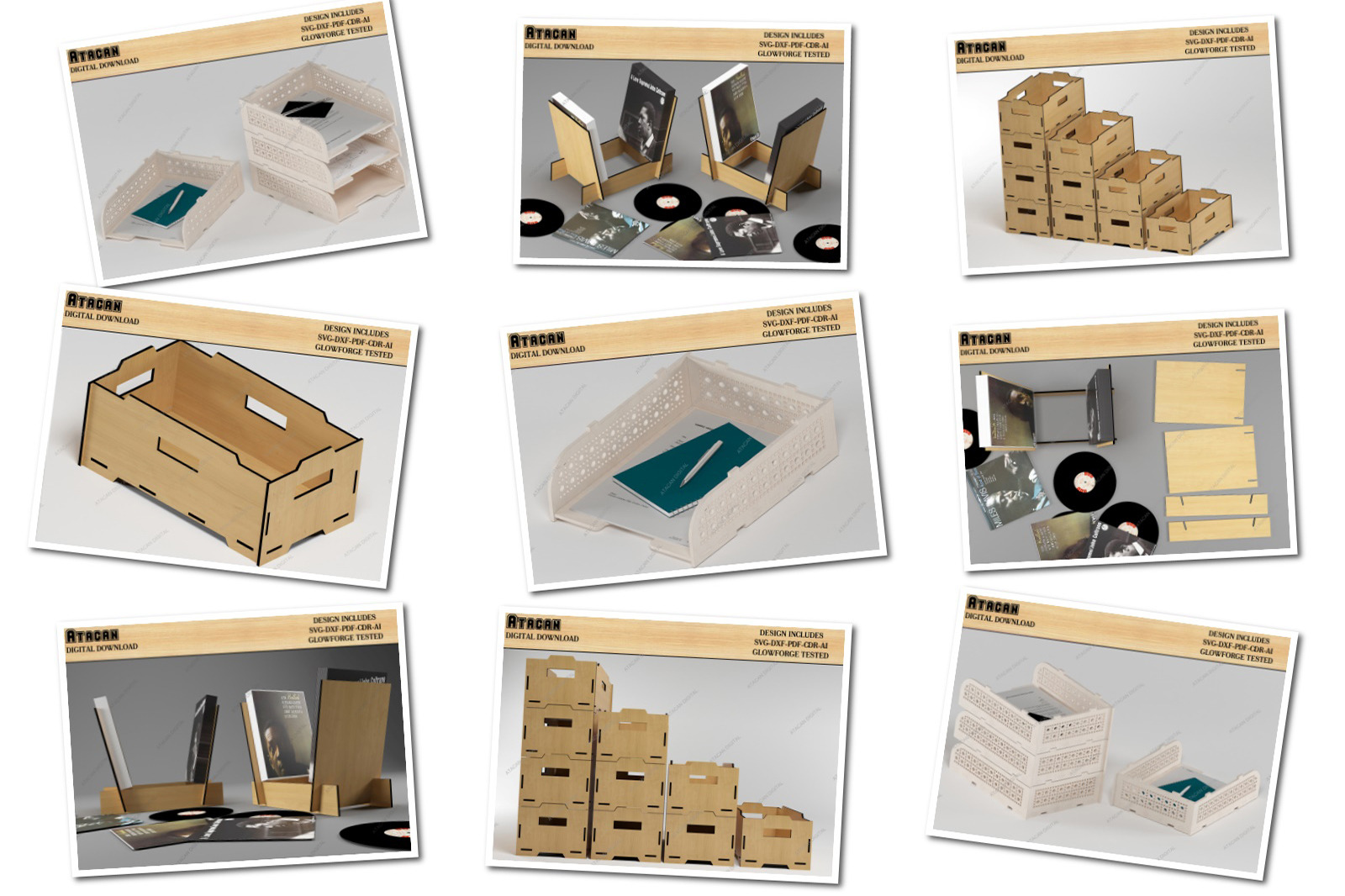 Stackable Trays Boxes Vinly Record, an Object Graphic by AtacanDigital