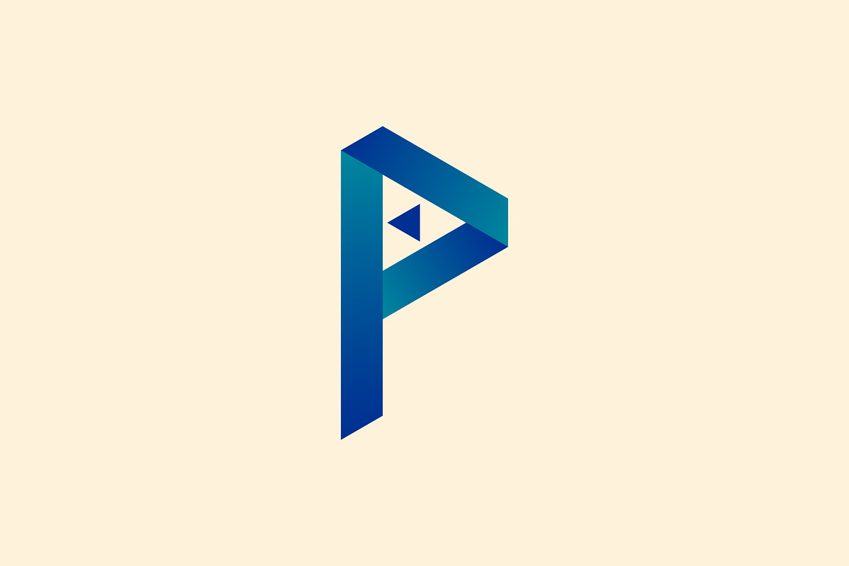 Letter P Video Player Logo, a Branding & Logo Template by Salman Shop (Photo 1 of 4)