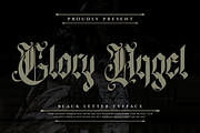 Glory Angel - Blackletter Typeface, a Blackletter Font by Meizzaluna Design (Thumbnail 1 of 10)
