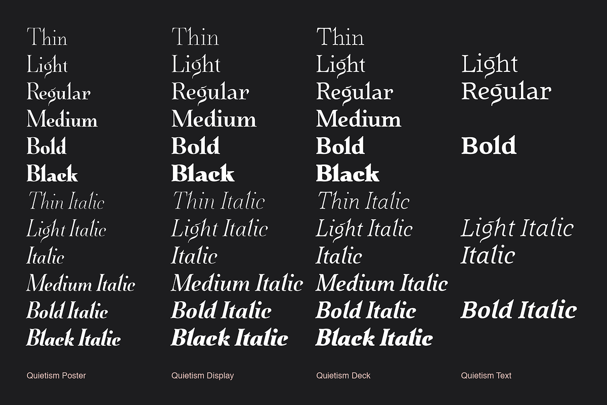 Quietism Variable font, a Serif Font by Michael Rafailyk (Photo 5 of 9)