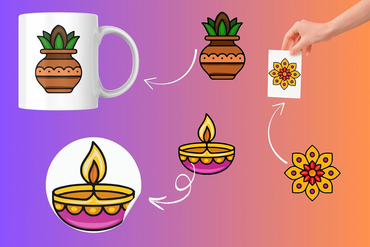 Happy Diwali: Festival of Lights, a Seasonal Illustration by Elatedowl (Photo 11 of 17)