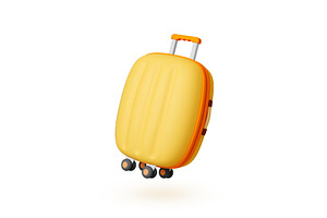 Isolated 3d suitcase. Plastic, a Transportation Illustration by Valerie Bodnar
