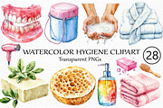 Watercolor Hygiene Clipart, an Illustration by Craft Nest (Thumbnail 1 of 5)