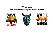 Save The Rhinos T-Shirt Sublimations, an Animal Illustration by InkyQueenArt (Thumbnail 7 of 7)