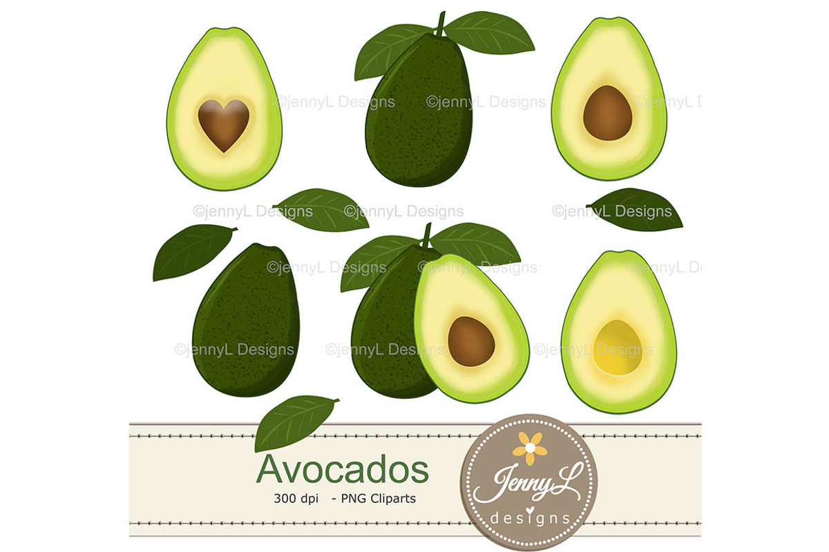 Avocado Digital Papers and Clipart, a Pattern Graphic by JennyL Designs (Photo 2 of 7)