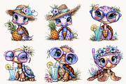 Whimsical summer turtle Clipart, a Seasonal Illustration by Designworld (Thumbnail 5 of 9)