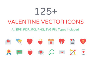 125+ Valentine Vector Icons, an Emoji Icon by Creative Stall