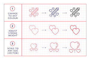 Valentines Day Line Icons