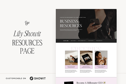 Showit Resources Page Template