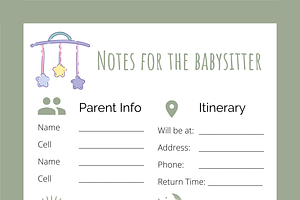 Printable Babysitter Checklist