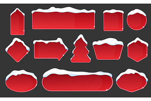 Red frames with snow cover on dark, an Illustration by Vectorbuum