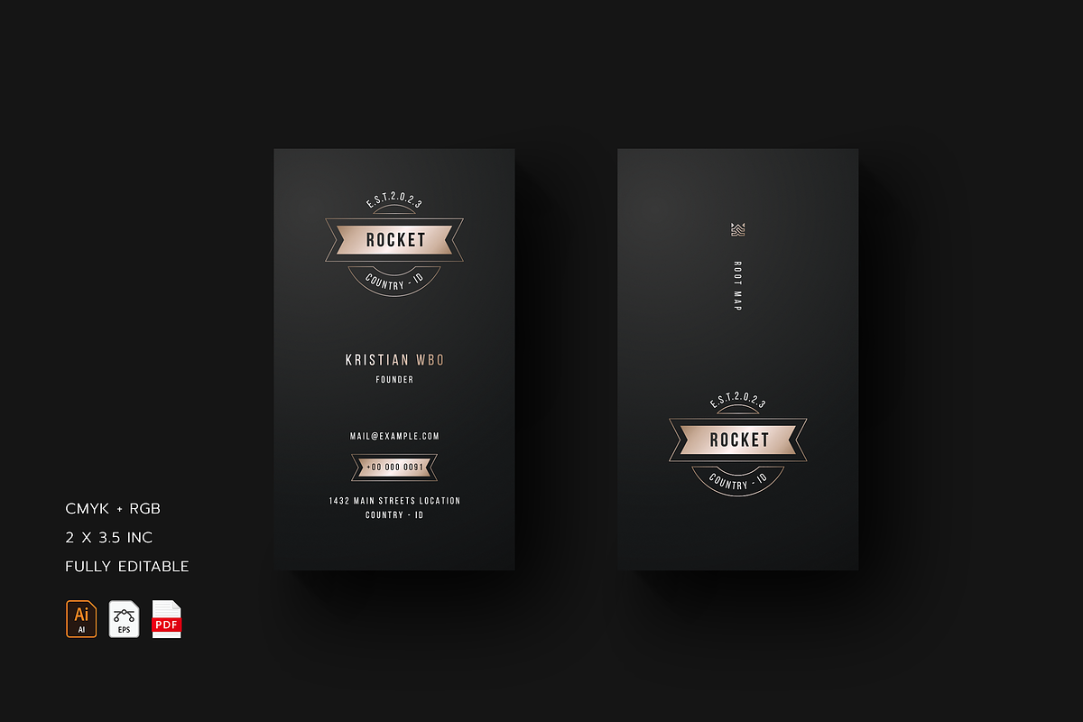 5 in 1 Vertical Luxury Business Card, a Business Card Template by Ctrl space studio (Photo 2 of 5)