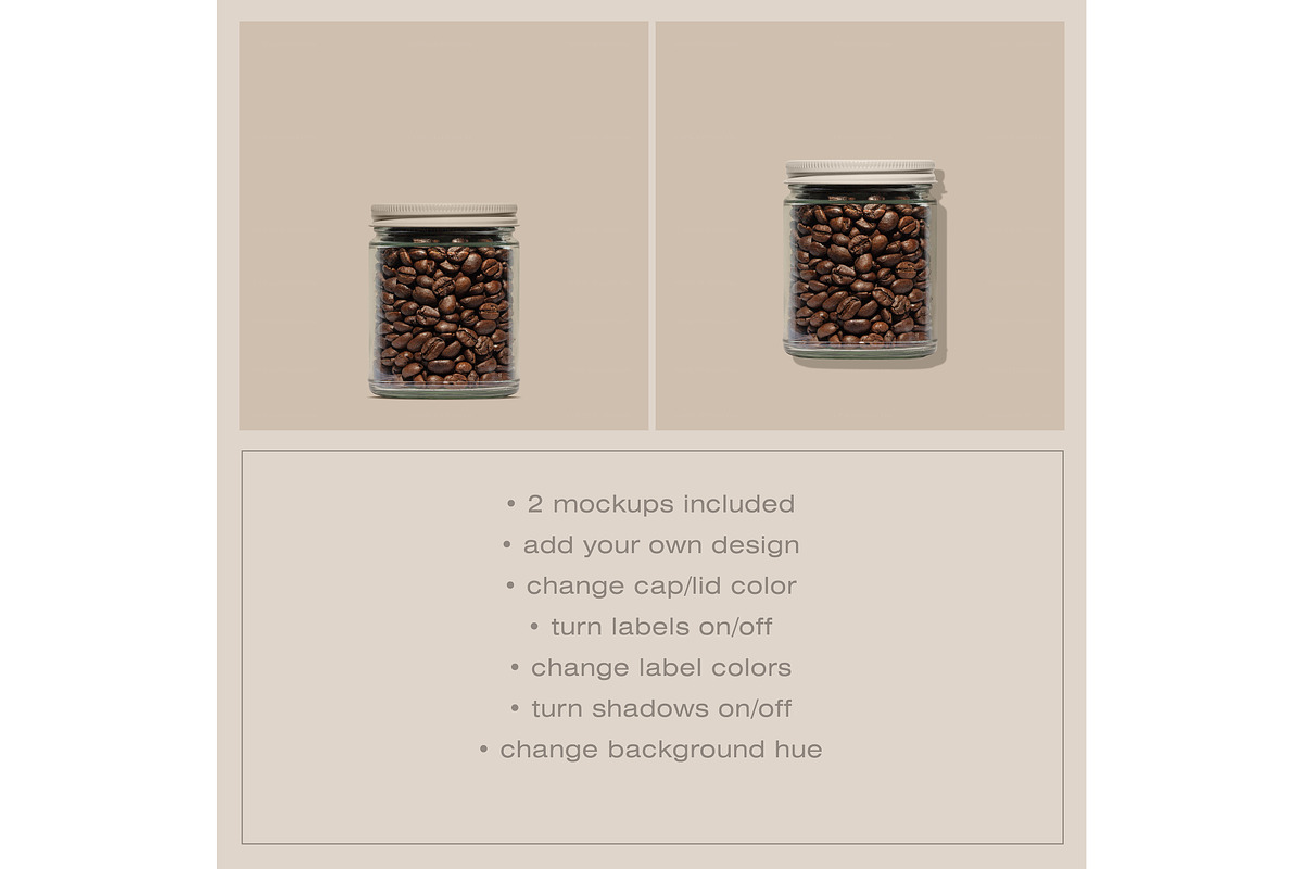 Coffee Bean Jar Mockup, a Cups & Container Mockup by Copal (Photo 2 of 17)