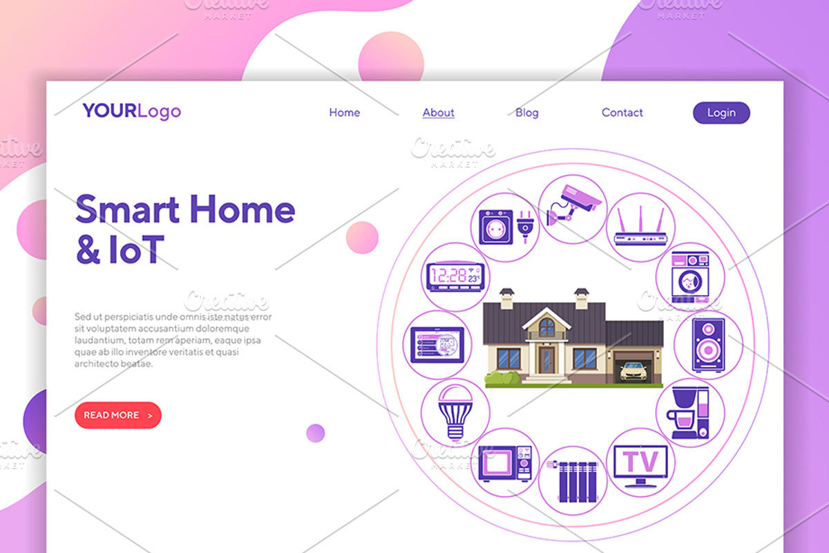 Smart Home and Internet of Things, a Technology Illustration by TAlex (Photo 2 of 6)