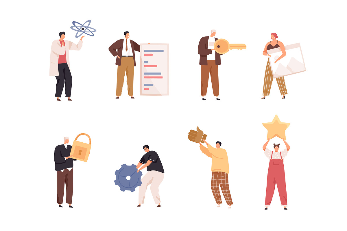 Tiny people with big items set, a Person Illustration by Good Studio (Photo 3 of 3)