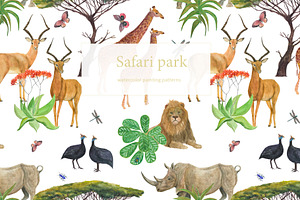 Safari Park - Watercolor Patterns