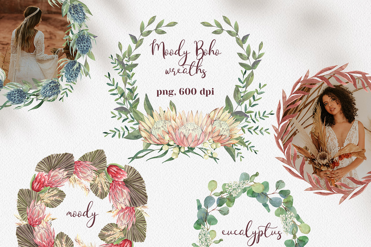 Moody Boho Florals Watercolor, a Decorative Illustration by Catch the Dream Art (Photo 11 of 17)