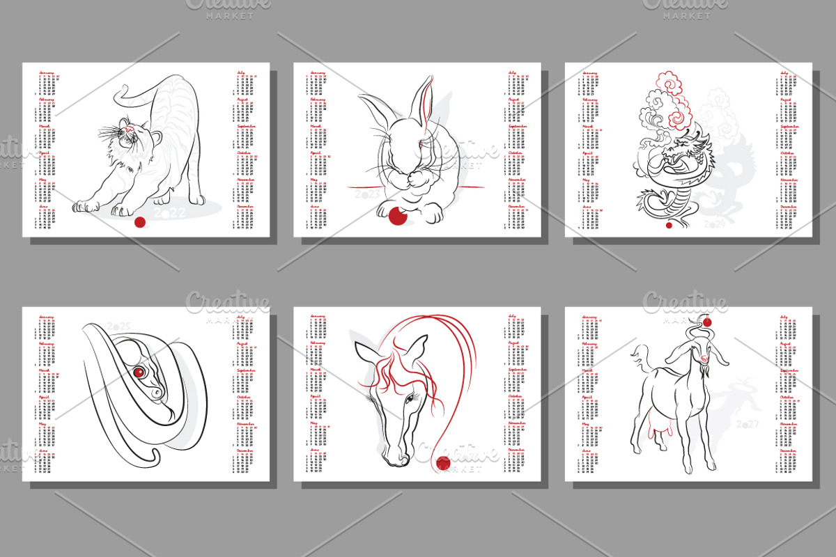 Chinese zodiac wheel with signs., an Illustration by Adamskyistudio (Photo 6 of 6)