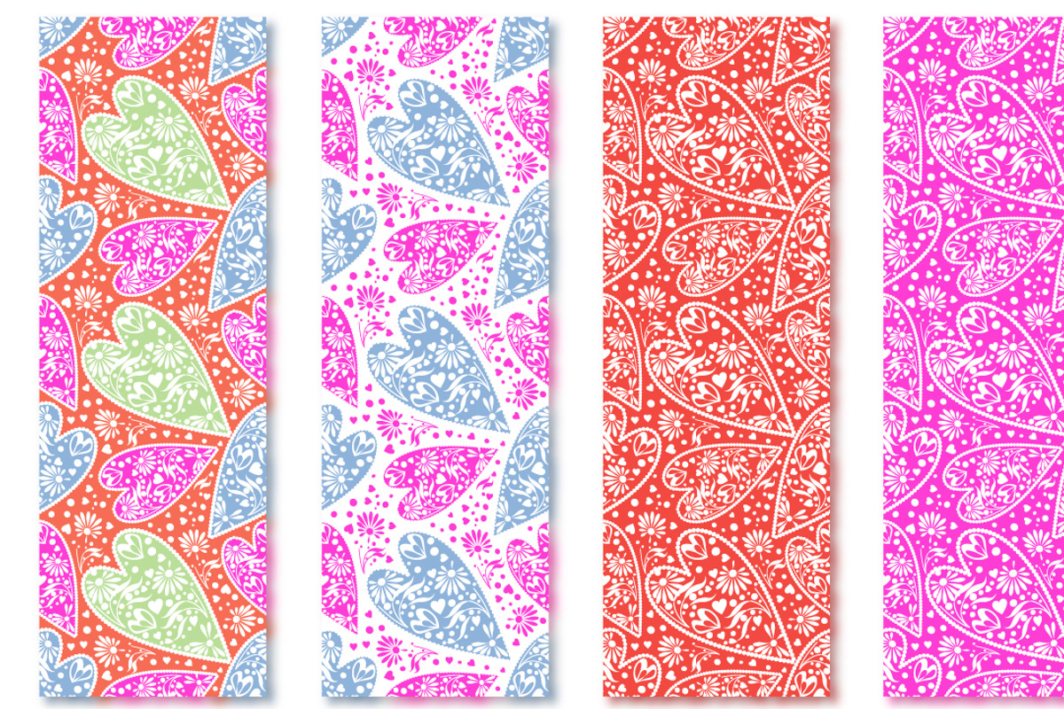 Seamless Patterns with Hearts, a Pattern Graphic by Valentain_Jevee
