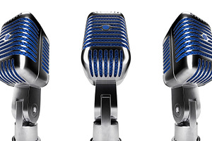 Blue Classic Vintage Microphone Set, an Arts & Entertainment Photo by Andy Dean Photography