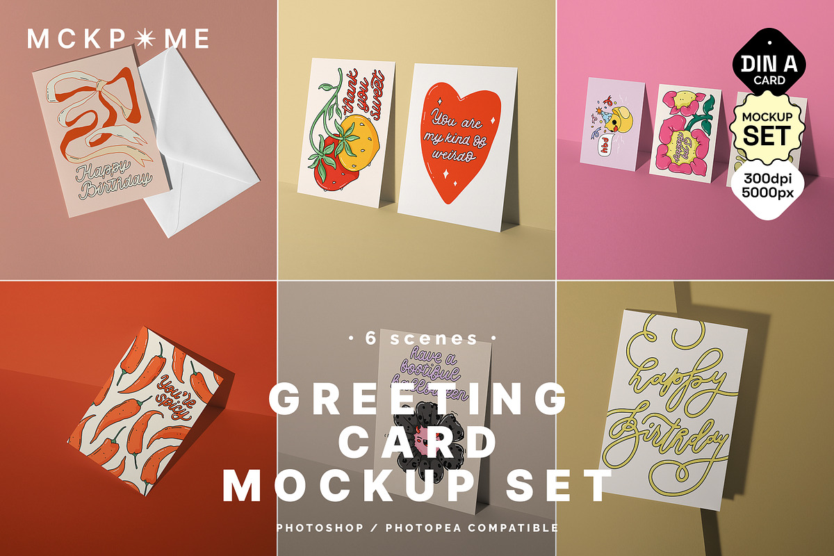 DIN A/5x7 postcard psd mockup set, a Product Mockup by MCKP*ME (Photo 1 of 7)