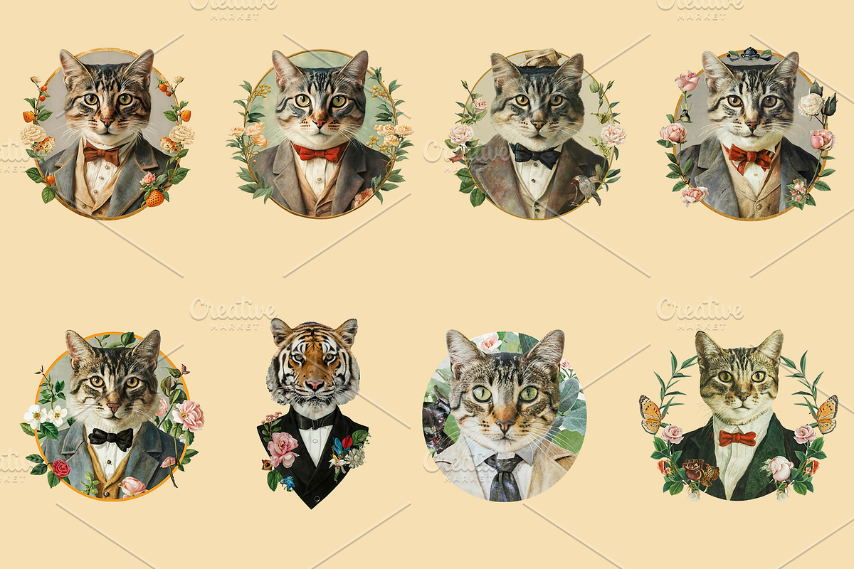 Vintage Collage Creator 99+ Elements, an Illustration by DigitalDesignAI (Photo 15 of 28)