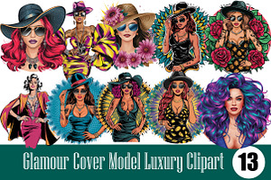 Glamour Cover Model Luxury Clipart, an Illustration by Wow Magic