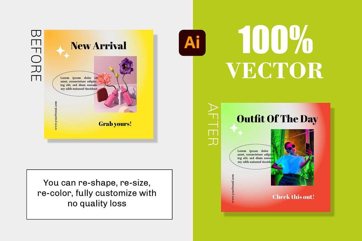 9 Gradient Bright Instagram Post, a Social Media Template by digitalsbydepi (Photo 5 of 5)