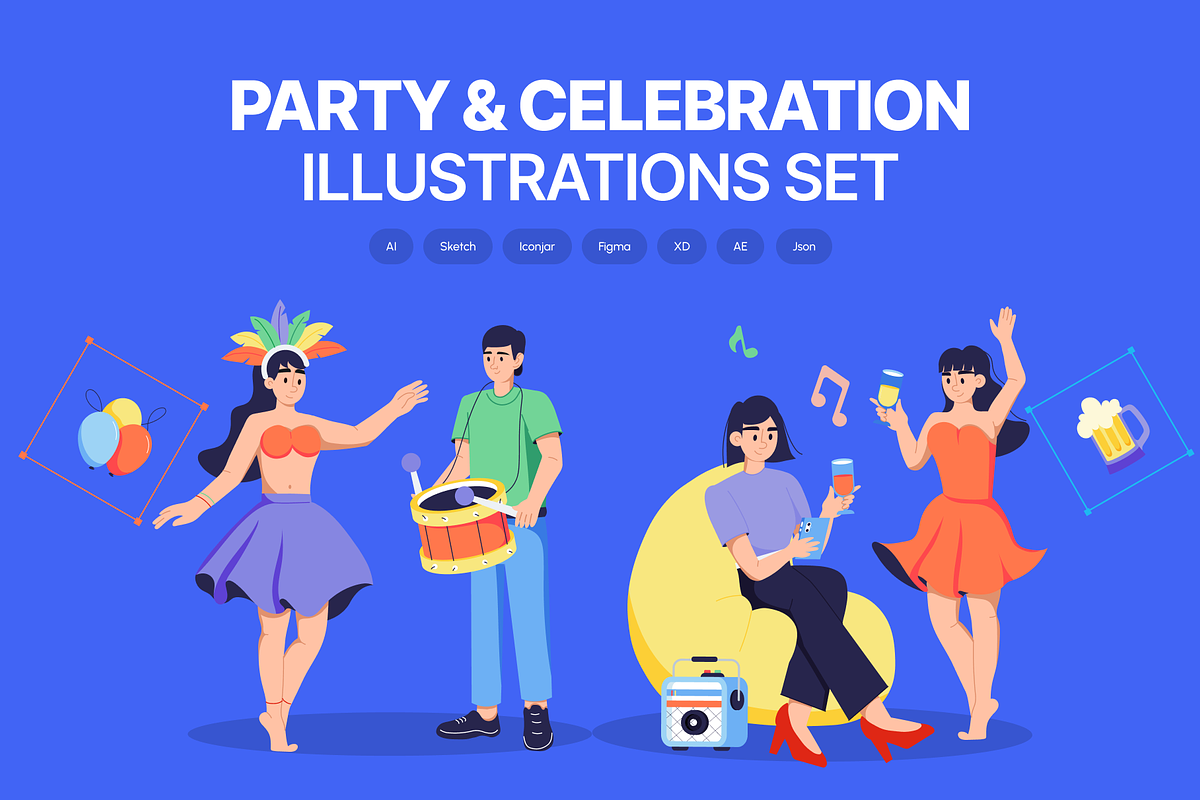 Animated Party and Celebration, a Person Illustration by Prosymbols (Photo 1 of 11)