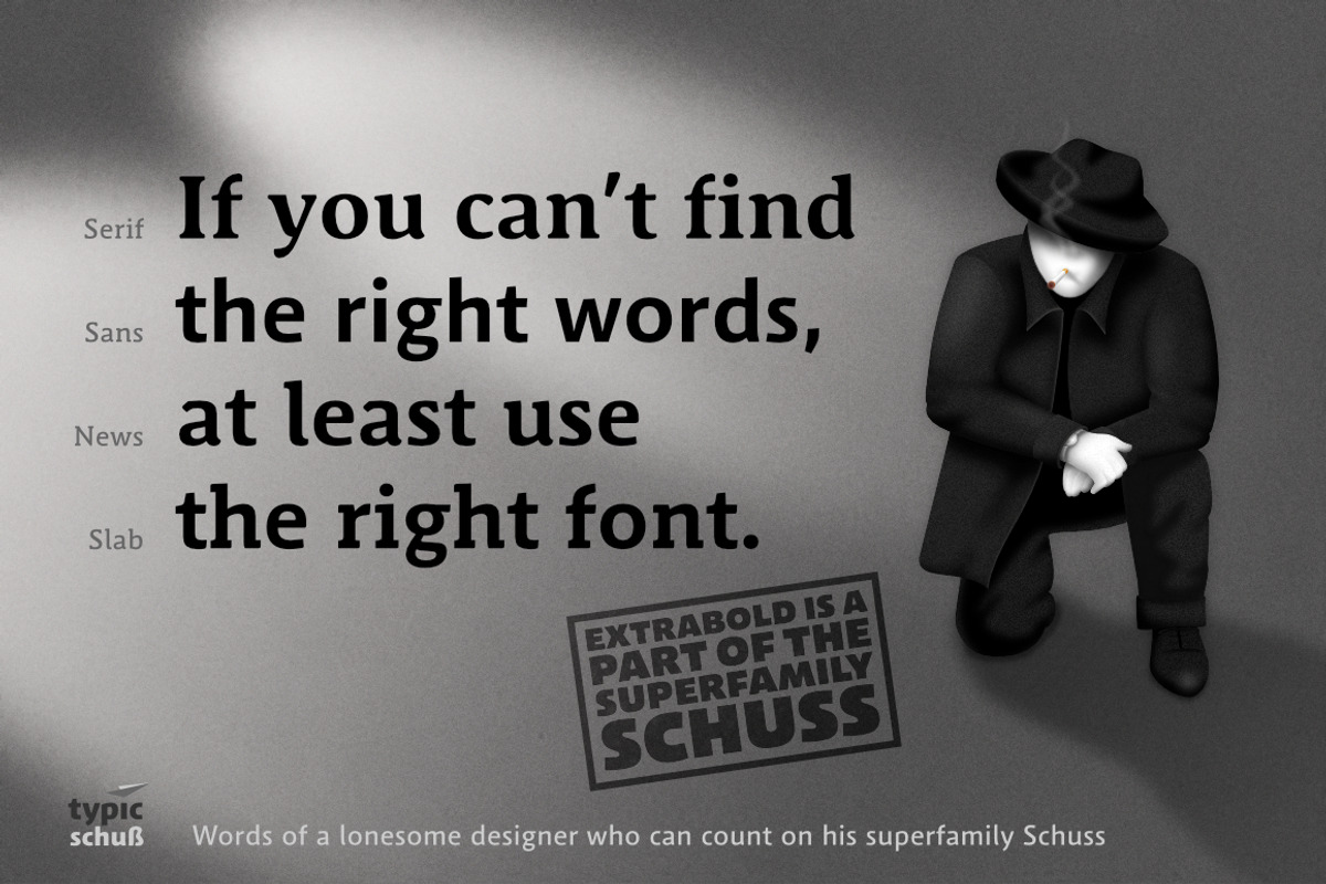 Schuss Sans CG Poster Extrabold, a Sans Serif Font by typic schuss (Photo 12 of 15)