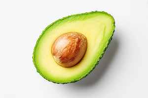Bright green half of a ripe avocado showcasing its creamy texture and smooth se, a Food & Drink Photo by AlyaAnd