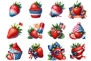 4th of July Strawberry Clipart, an Illustration by DreamArtGraphic (Thumbnail 3 of 4)