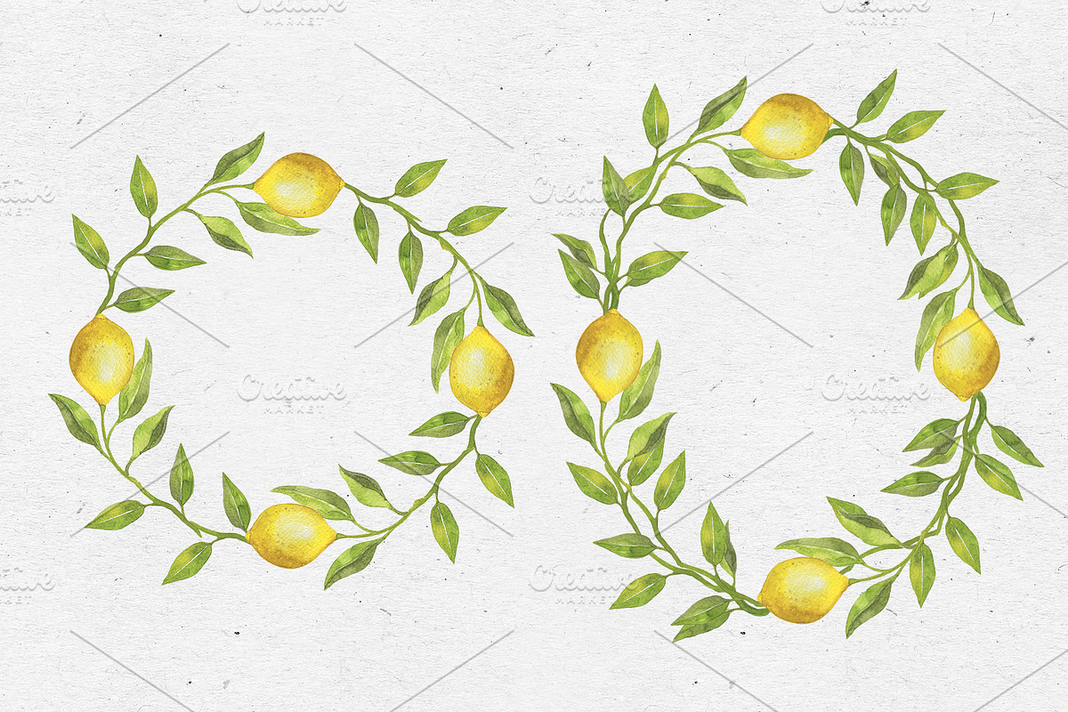 Lovely Lemons. Watercolor collection, a Decorative Illustration by Maria's little shop (Photo 3 of 10)