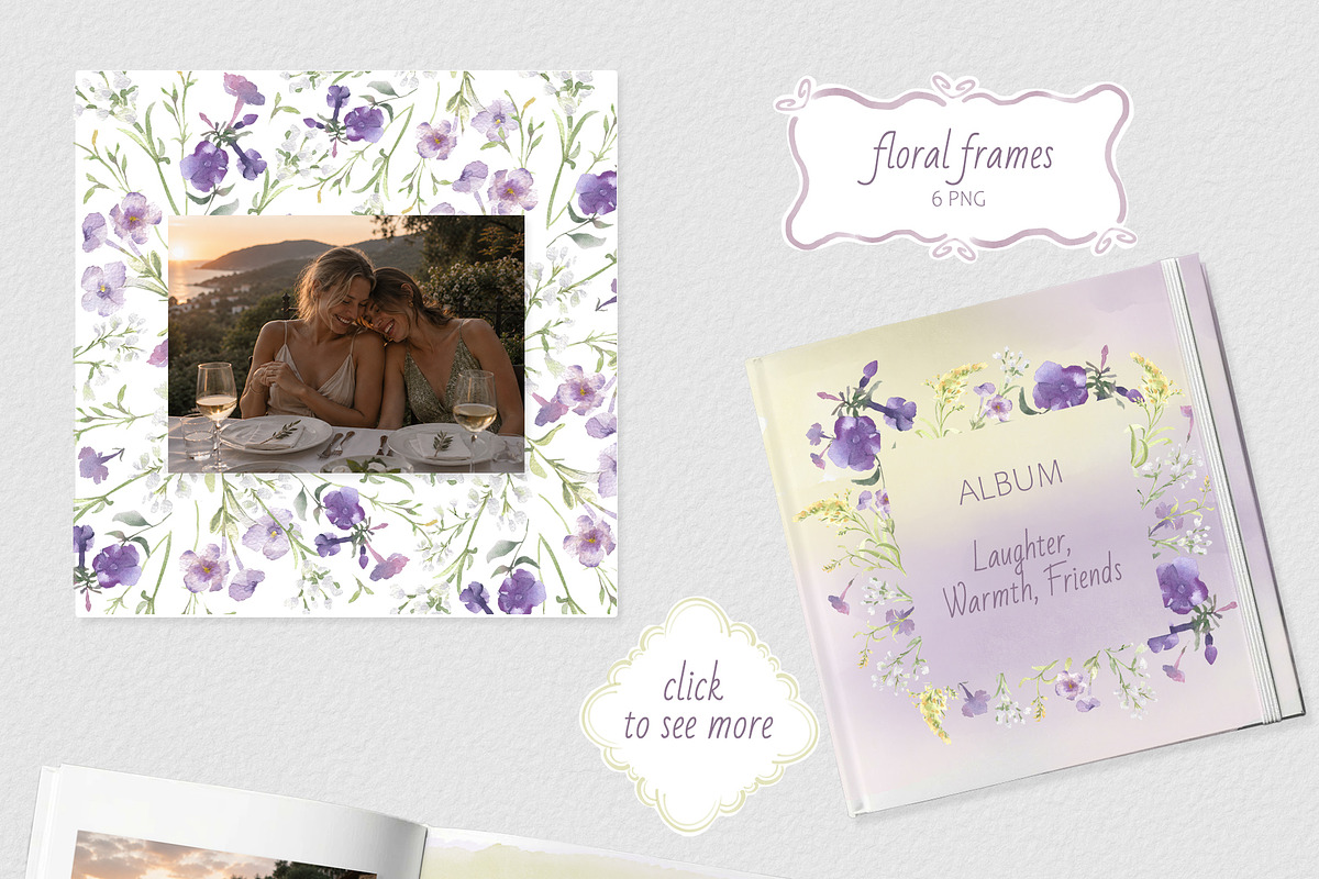 Soft flowers watercolor aesthetic, a Decorative Illustration by Kate Lanbina (Photo 8 of 17)