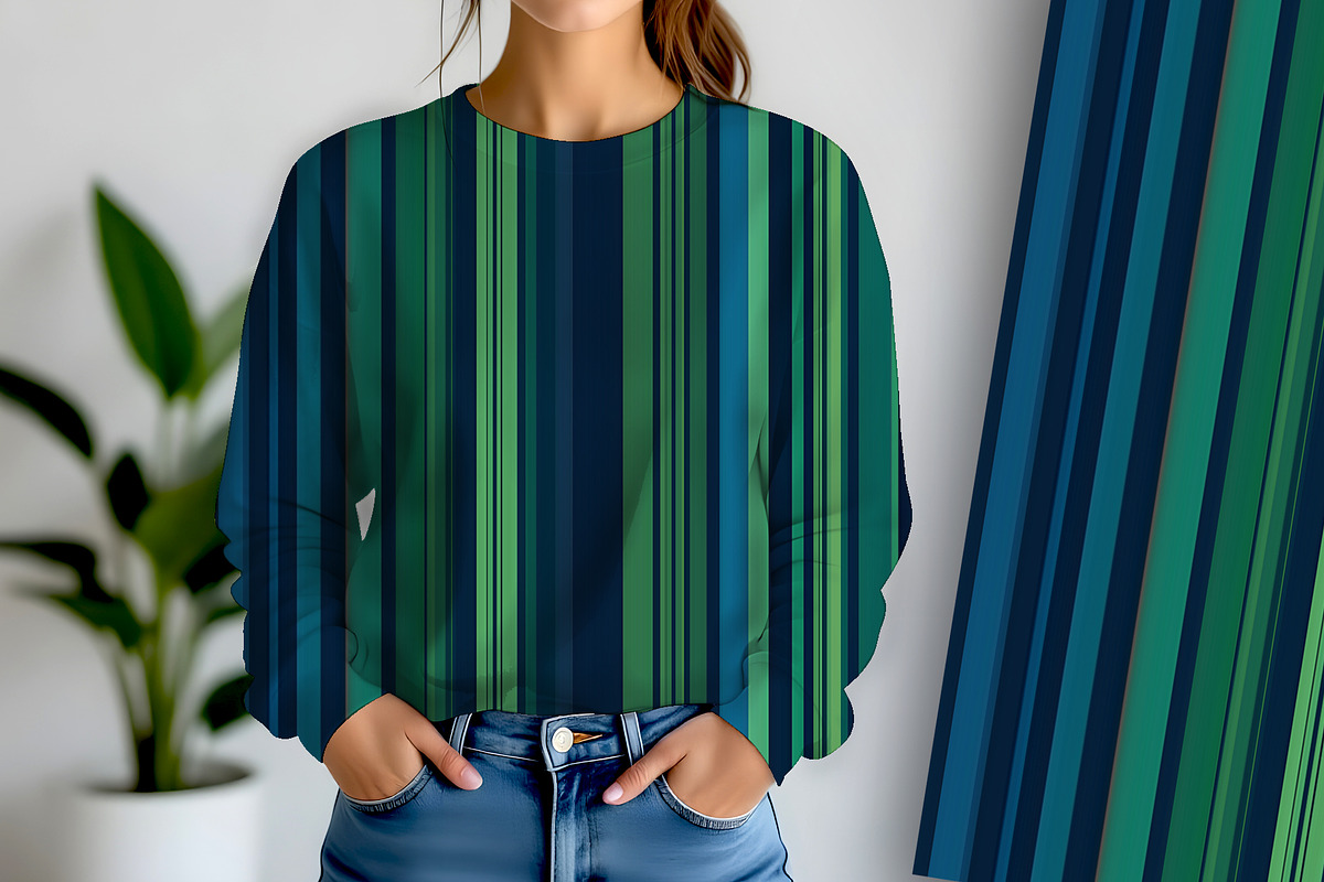 Green and Blue Stripe Seamless, a Pattern Graphic by Sharon Schwalbe (Photo 3 of 5)